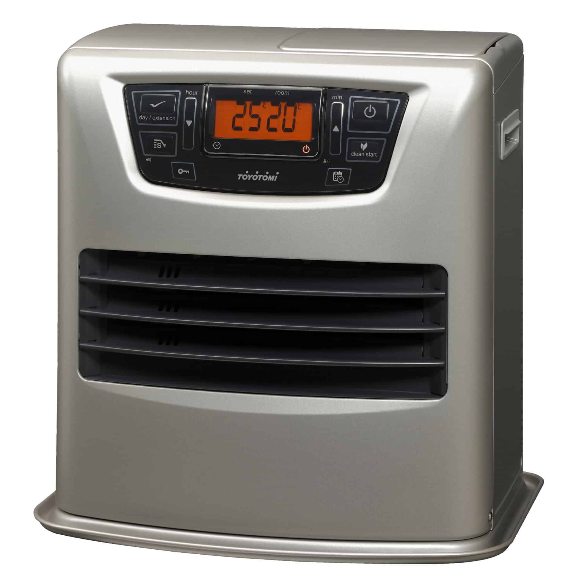 Digital heater with adjustable thermostat and remote control for home comfort.