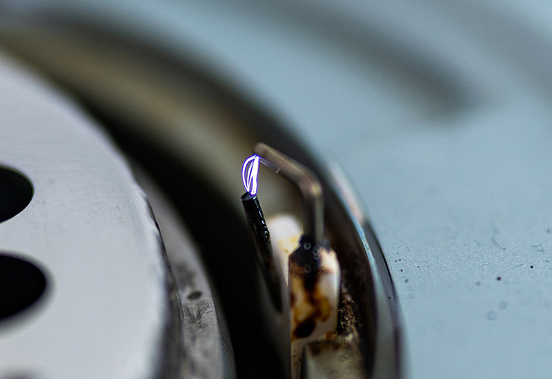 Close-up of Toyotomi spark ignition system for reliable heater startup