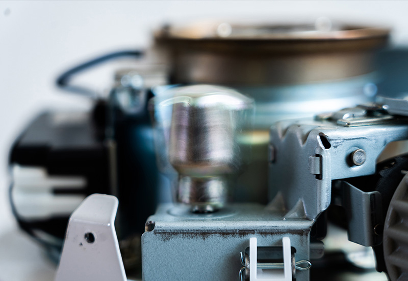 Close-up of Toyotomi heater’s impact automatic extinguishing safety system inside the unit.