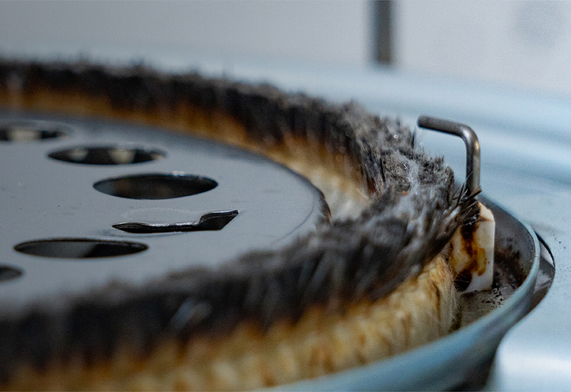 Close-up of Toyotomi durable carbon glass fiber wick used in paraffin heaters