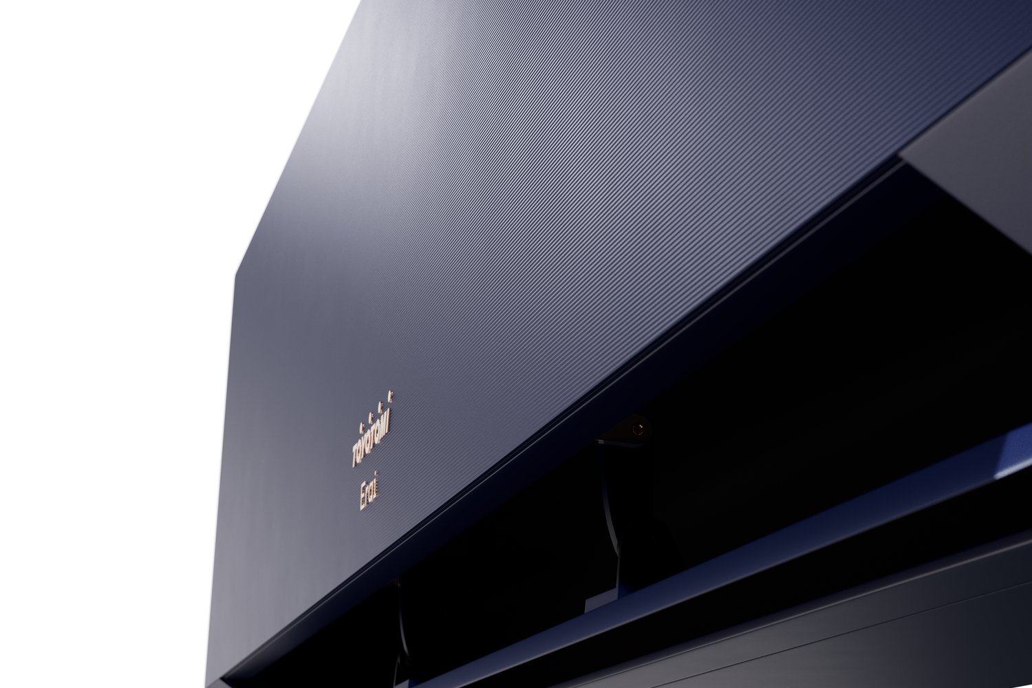 Toyotomi ERAI air conditioner close up with the air louvre open for cool air to flow trough.