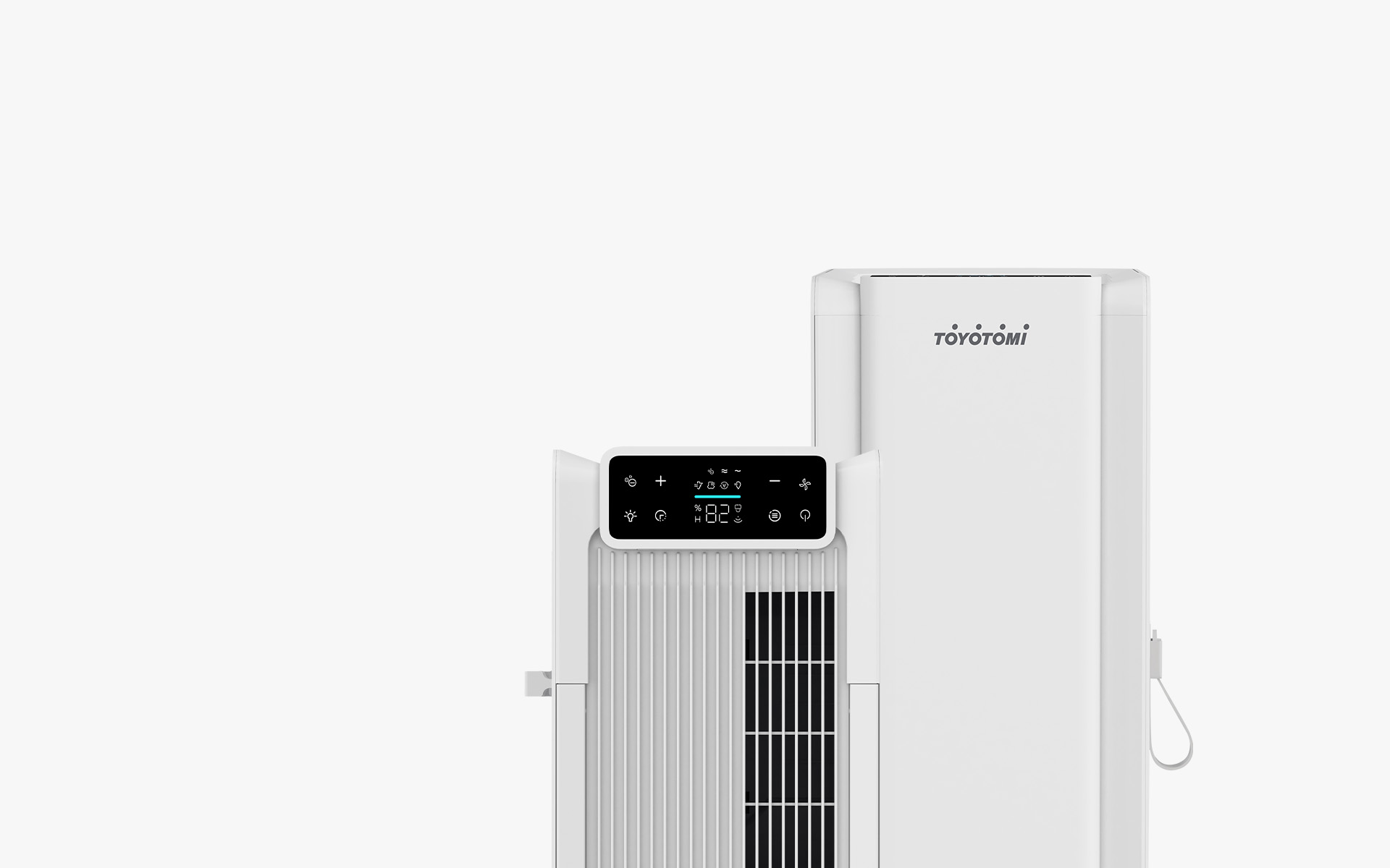 Toyotomi TD-2412 dehumidifier being showcased with sleek looking and modern design.