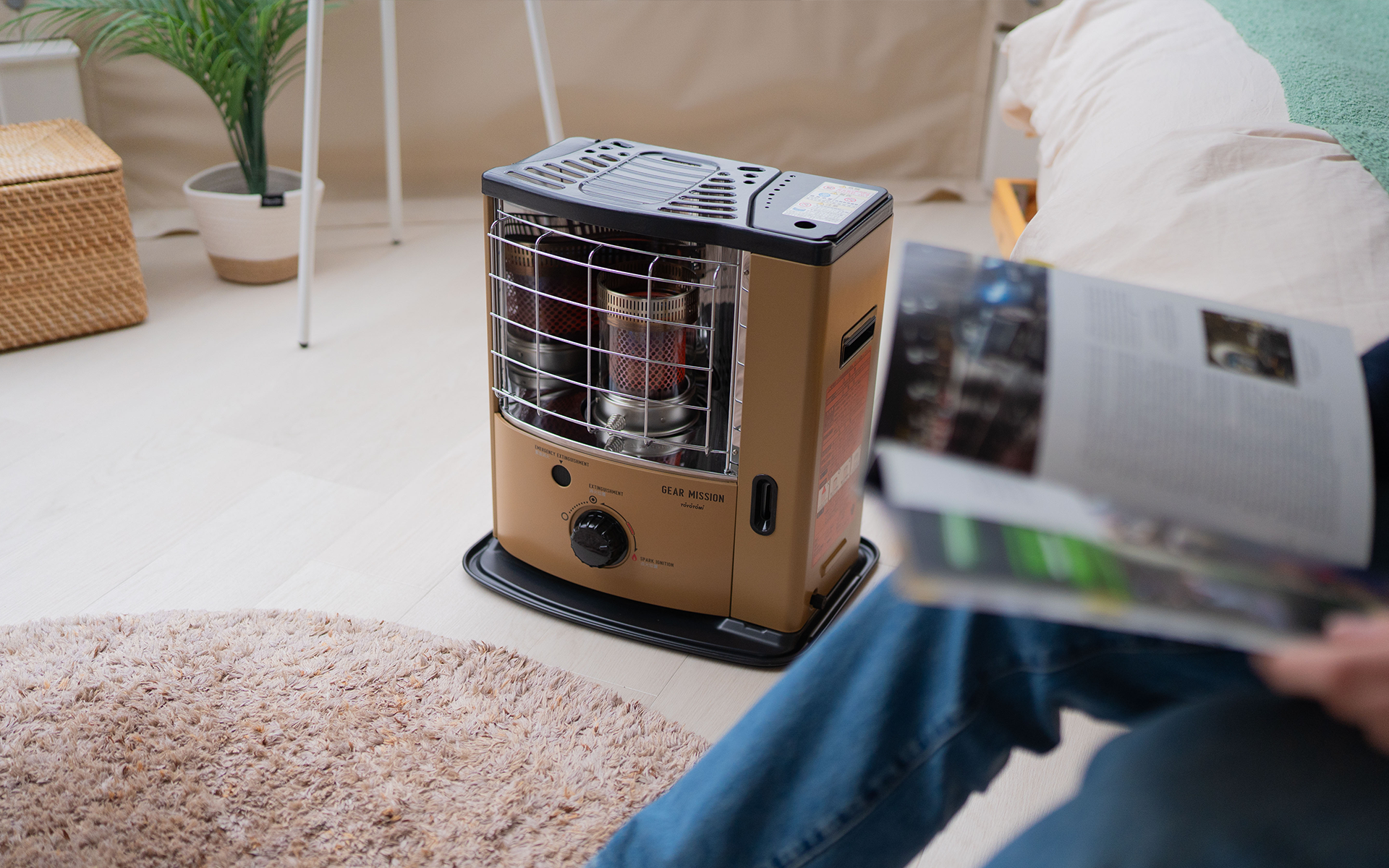 Kompakt og stilig varmeovn ideell for hjemmevarme i kalde årstider.