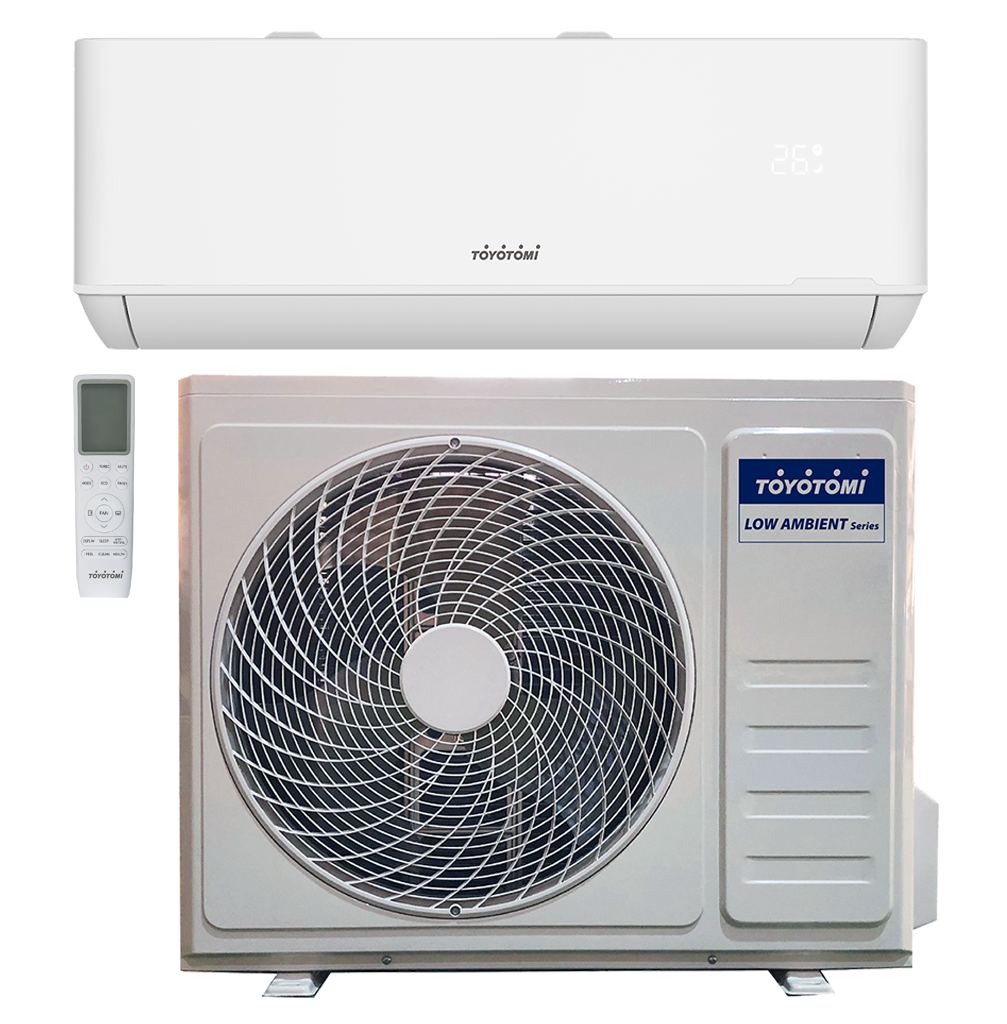 High-efficiency wall-mounted air conditioner for optimal cooling and heating.