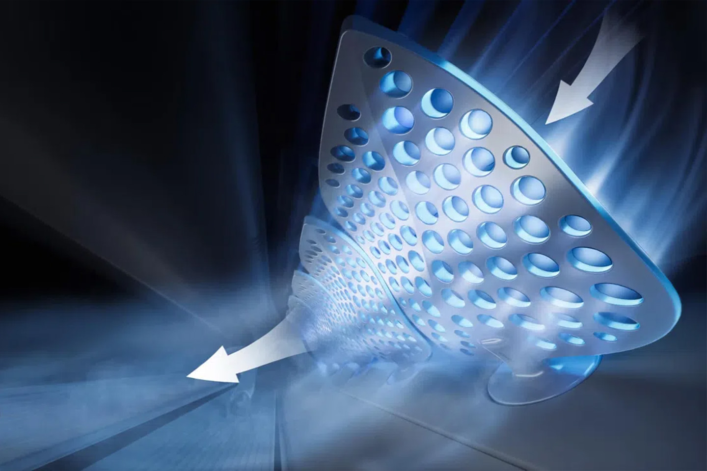 Modern air diffuser for commercial air conditioning units, enhancing airflow efficiency.