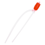 Drain tube with red connector for HVAC or appliance drainage applications.