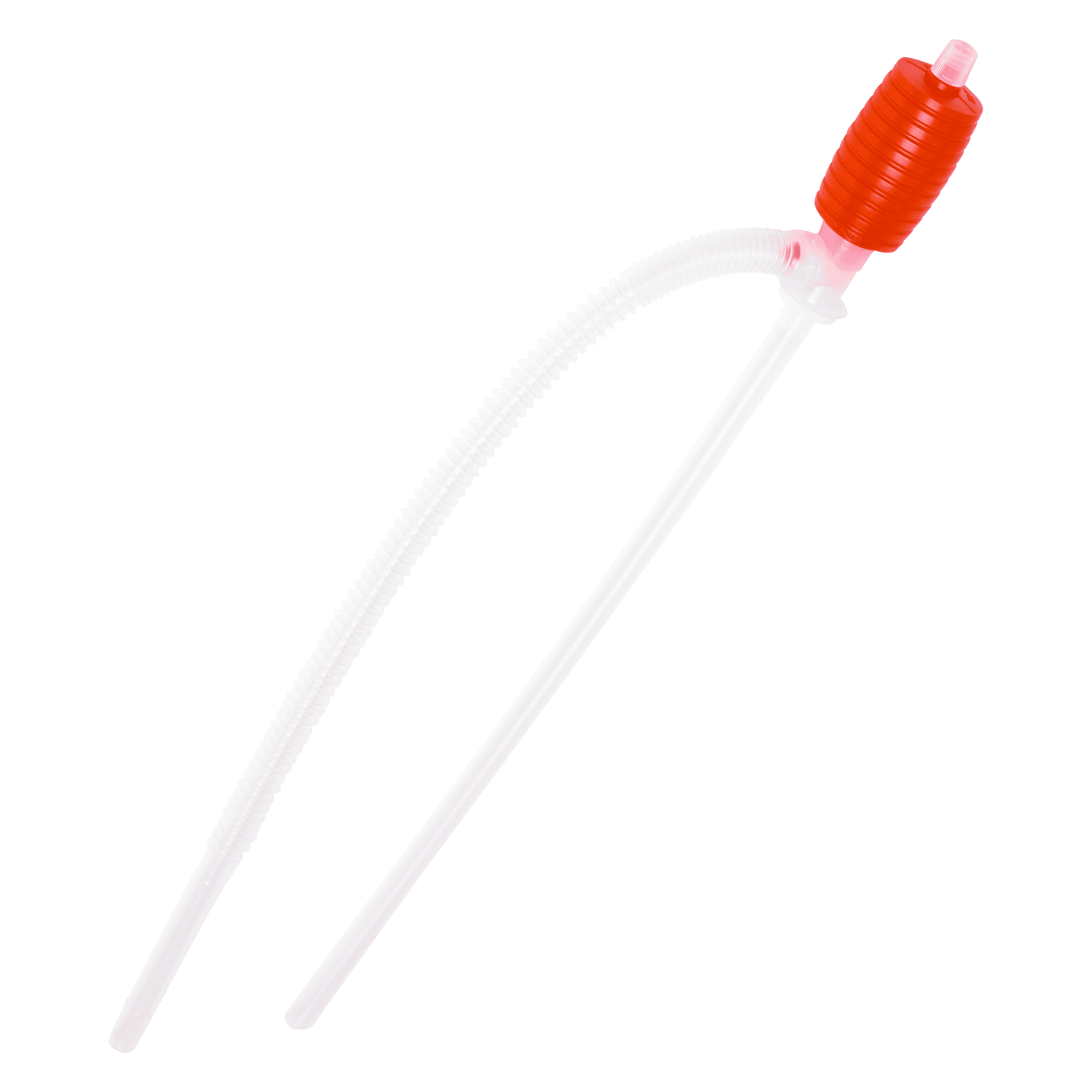 Drain tube with red connector for HVAC or appliance drainage applications.
